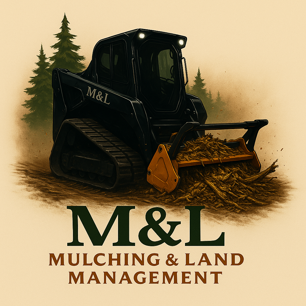 Skid steer mulching brush in Alberta